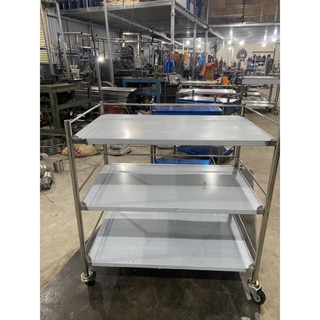 Xe đẩy inox 3 tầng không hộc 50x80