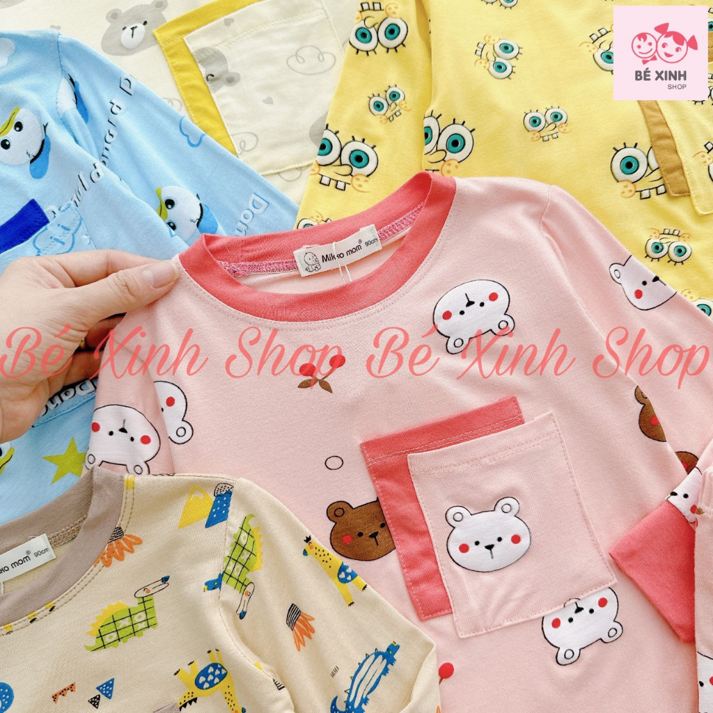 Đồ Bộ Dài Tay Cho Bé Trai Bé Gái 8-18KG MIKKO MOM  Bộ Đồ Quần Áo Tay Dài Cho Bé Trai Gái DÀI TÚI