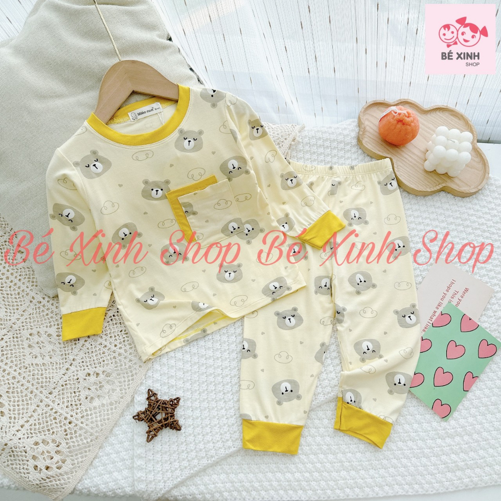 Đồ Bộ Dài Tay Cho Bé Trai Bé Gái 8-18KG MIKKO MOM  Bộ Đồ Quần Áo Tay Dài Cho Bé Trai Gái DÀI TÚI