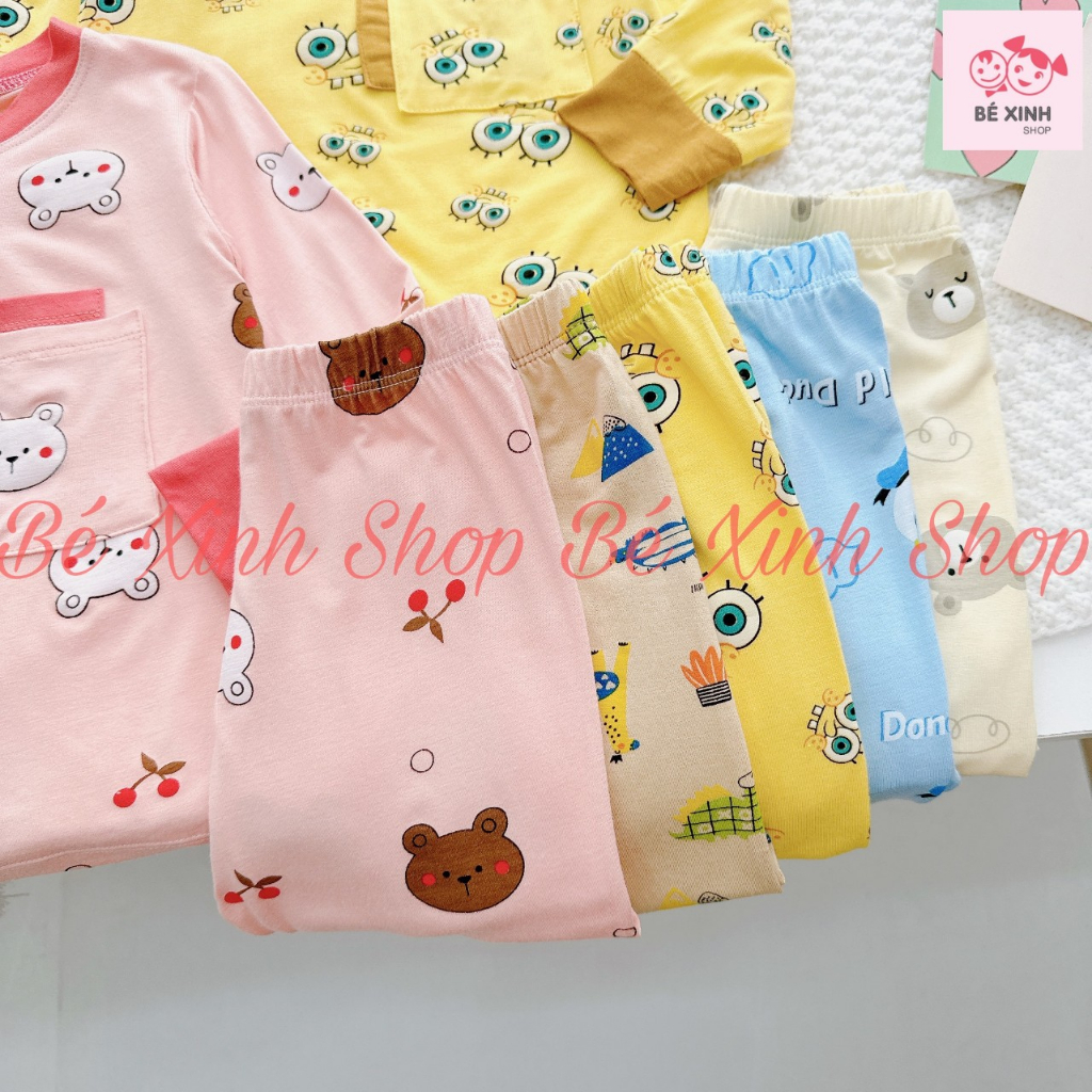 Đồ Bộ Dài Tay Cho Bé Trai Bé Gái 8-18KG MIKKO MOM  Bộ Đồ Quần Áo Tay Dài Cho Bé Trai Gái DÀI TÚI