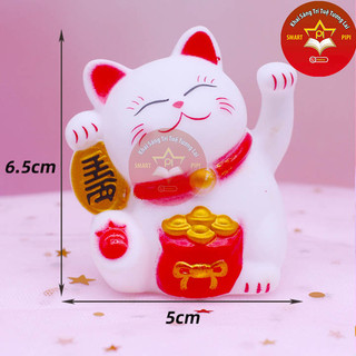 Mèo thần tài trang trí bánh sinh nhật, mèo thần tài trang trí tiểu cảnh