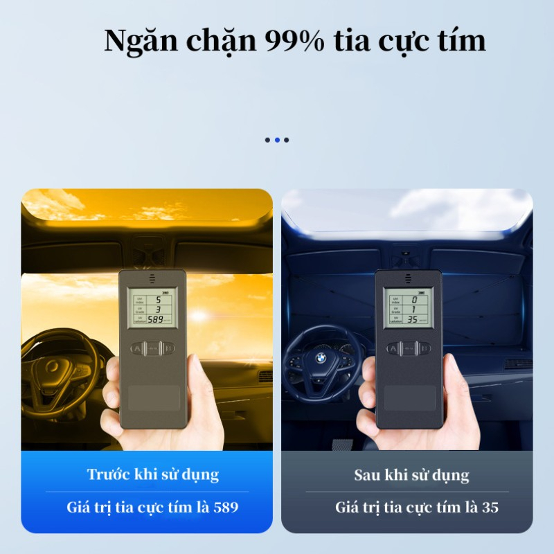 Ô Che Nắng Ô Tô Cao Cấp Dù che nắng kính lái Chống Tia UV Chắn Nắng Bảo Hành 6 Tháng