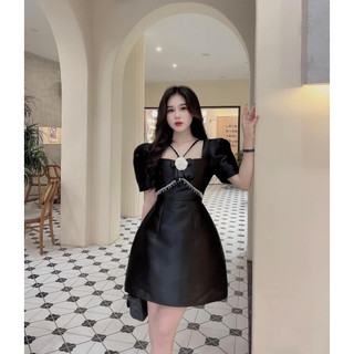 Váy tafta hoa ngực trắng