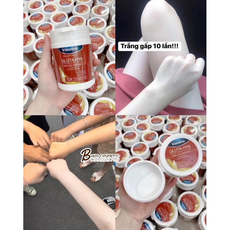 Dưỡng thể kích trắng, bật tone siêu nhanh Vaseline