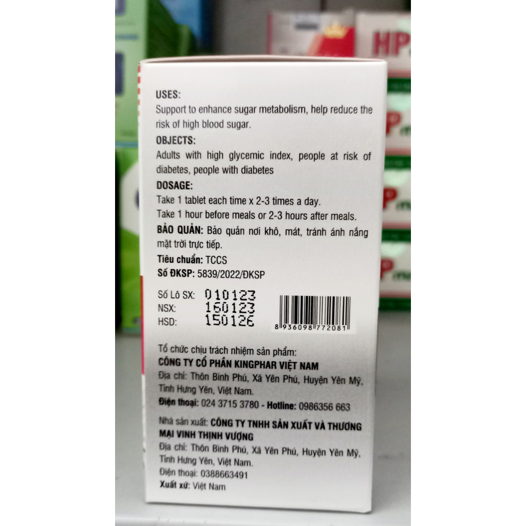 Viên uống Huyết Đường Kingphar - Giúp kiểm soát đường huyết , giảm đường huyết , giảm nguy cơ biến chứng tiểu đường.
