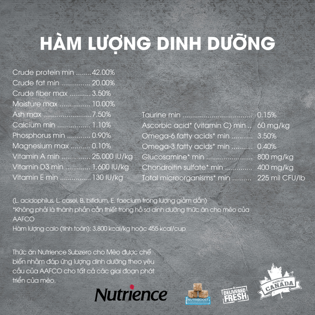 Thức Ăn Hạt Cho Mèo Nutrience Subzero Grain-free - Gà Tây, Cá hồi, cá trích, cá tuyết và rau củ trái cây tự nhiên 5kg