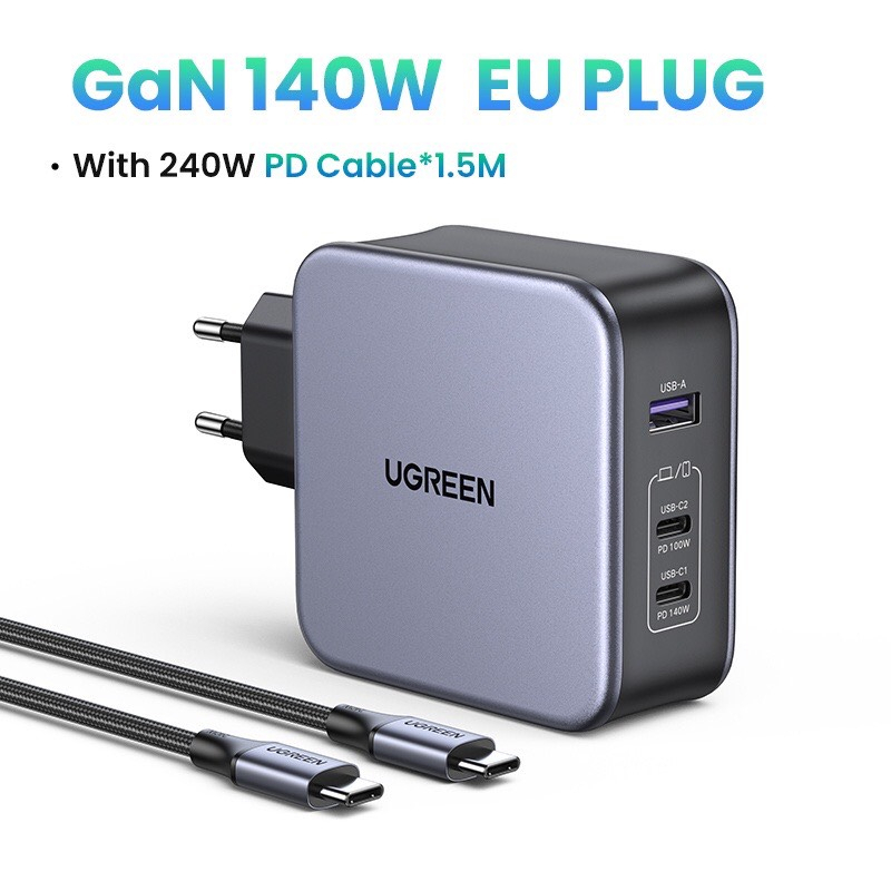 Ugreen Bộ Sạc Nhanh USB 100W,140W, 200W Cho Macbook iPhone 13 12 11 cao cấp