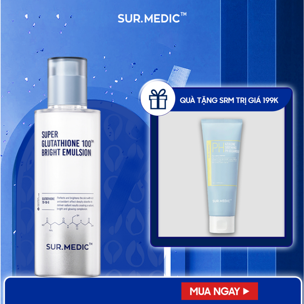 Sữa Dưỡng Trắng, Cân Bằng Ẩm Cho Da SURMEDIC Super Glutathione 100 Bright Emulsion 120ML