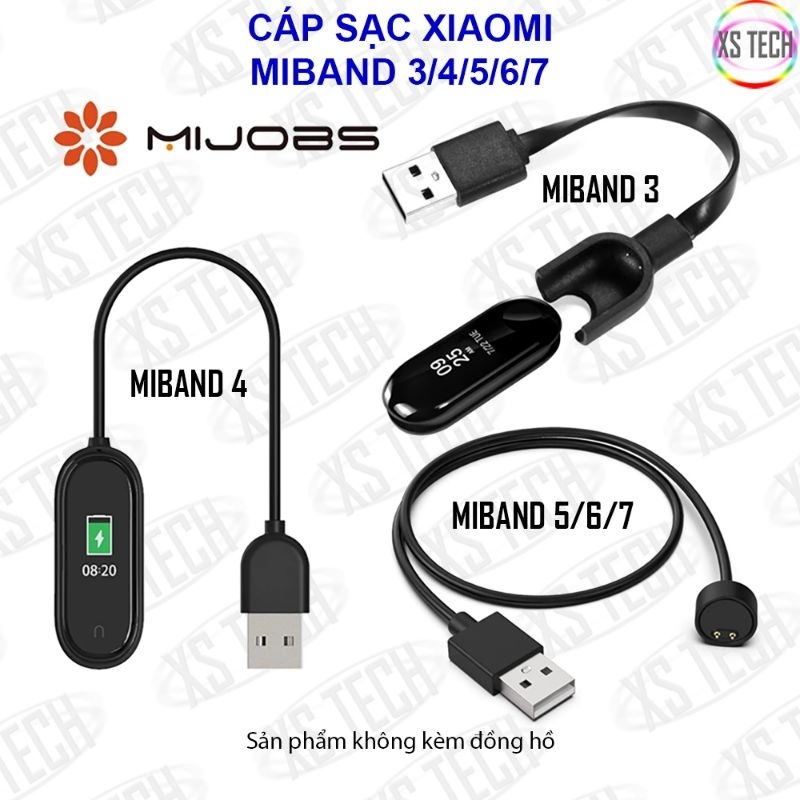 Cáp sạc Mijobs cho Xiaomi Miband 3 4 5 6 7