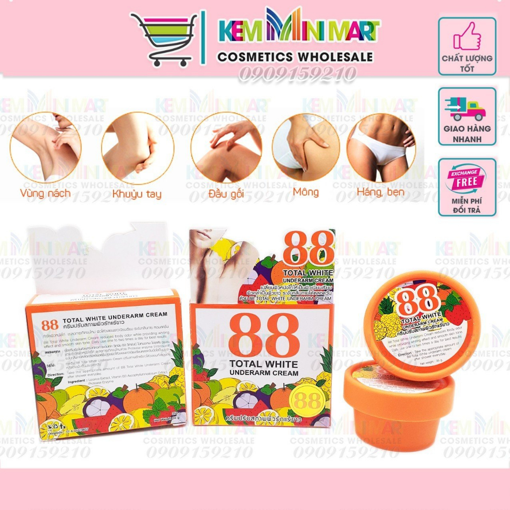 Kem giảm hôi nách, làm trắng da vùng nách 88 TOTAL WHITE UNDERARM CREAM 35g