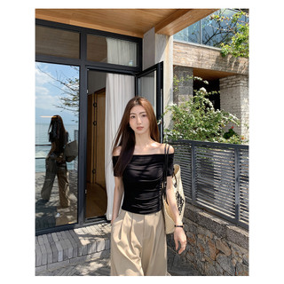 Áo thun lệch vai, áo ngang vai dáng ôm sexy, TRENDY TOP - A336