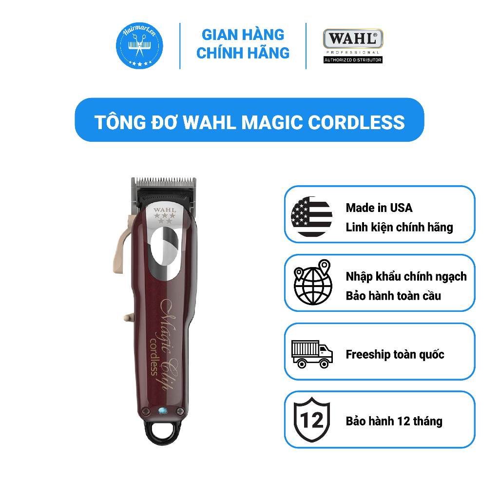 Tông đơ cắt tóc FADE WAHL MAGIC PIN hàng nhập khẩu USA chính hãng bảo hành 12 tháng - Hair Mart