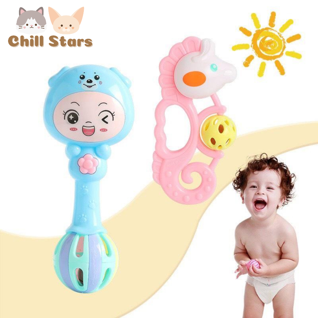 Bộ đồ chơi xúc xắc 7 món hình thú phát tiếng kêu vui nhộn kích thích vận động và giác quan của bé Chill Stars