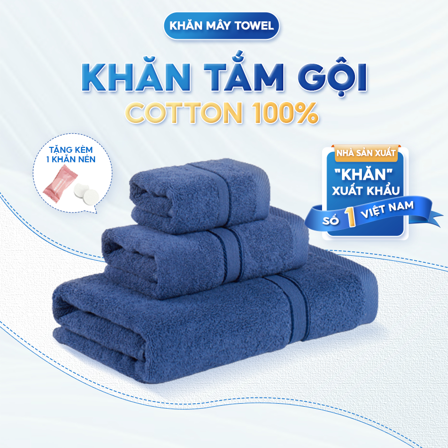 Khăn Tắm Gội Đầu Lau Mặt Dùng Cho Gia Đình Spa Khách Sạn 100% Cotton Thấm Hút | BigBuy360 - bigbuy360.vn