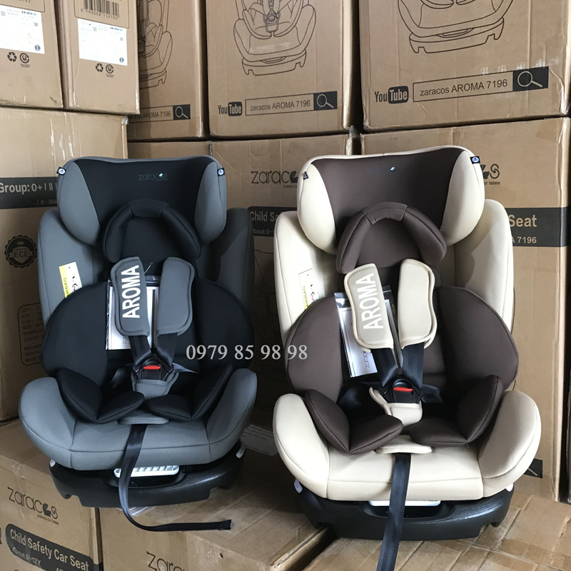 Ghế ngồi ô tô cho bé xoay 360 có isofix, 0-12 tuổi - ZARACOS