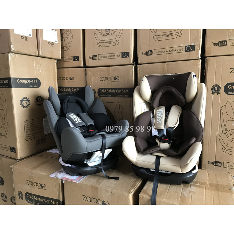 Ghế ngồi ô tô cho bé xoay 360 có isofix, 0-12 tuổi - ZARACOS
