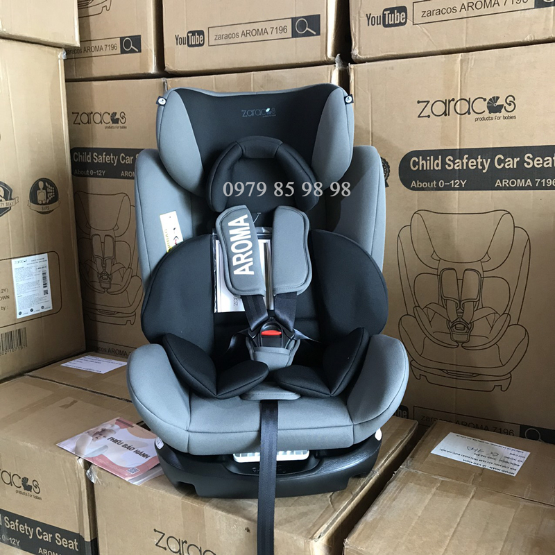 Ghế ngồi ô tô cho bé xoay 360 có isofix, 0-12 tuổi - ZARACOS