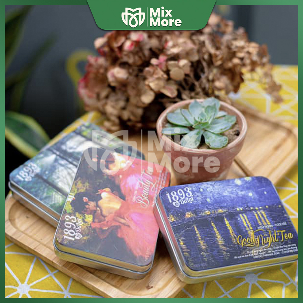 Bộ trà hoa thảo mộc sấy khô Đà Lạt 1893, trà buổi sáng, chiều, tối, quà tặng ý nghĩa Mixmore