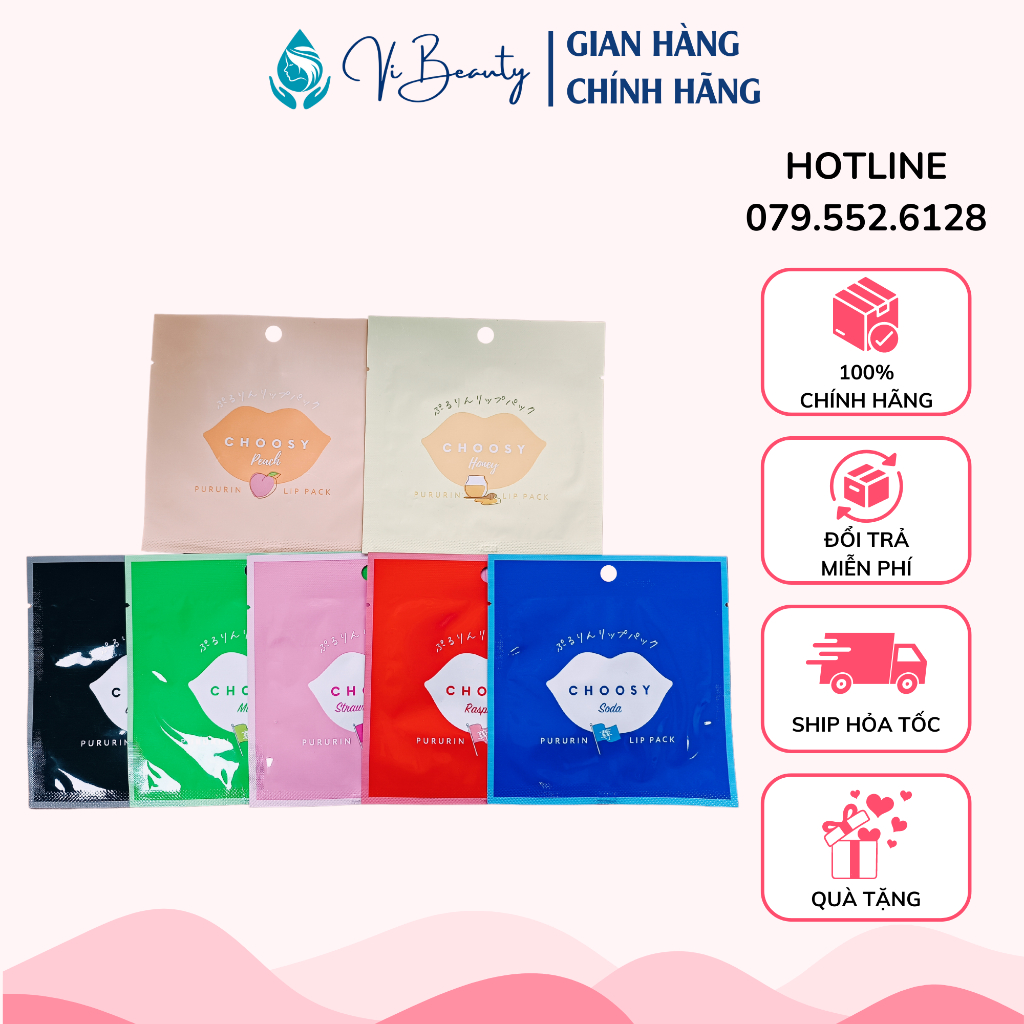 Mặt nạ môi Choosy - Cấp Ẩm, Phục Hồi, Giảm Bong Tróc, Nứt Nẻ
