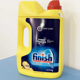 Bột rửa chén Finish Dishwasher Power 2,5 kg - hương chanh hàng nhập khẩu châu âu