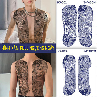 Hình Xăm Dán Kín Bụng Nhật Cổ 15 Ngày (34x48cm)
