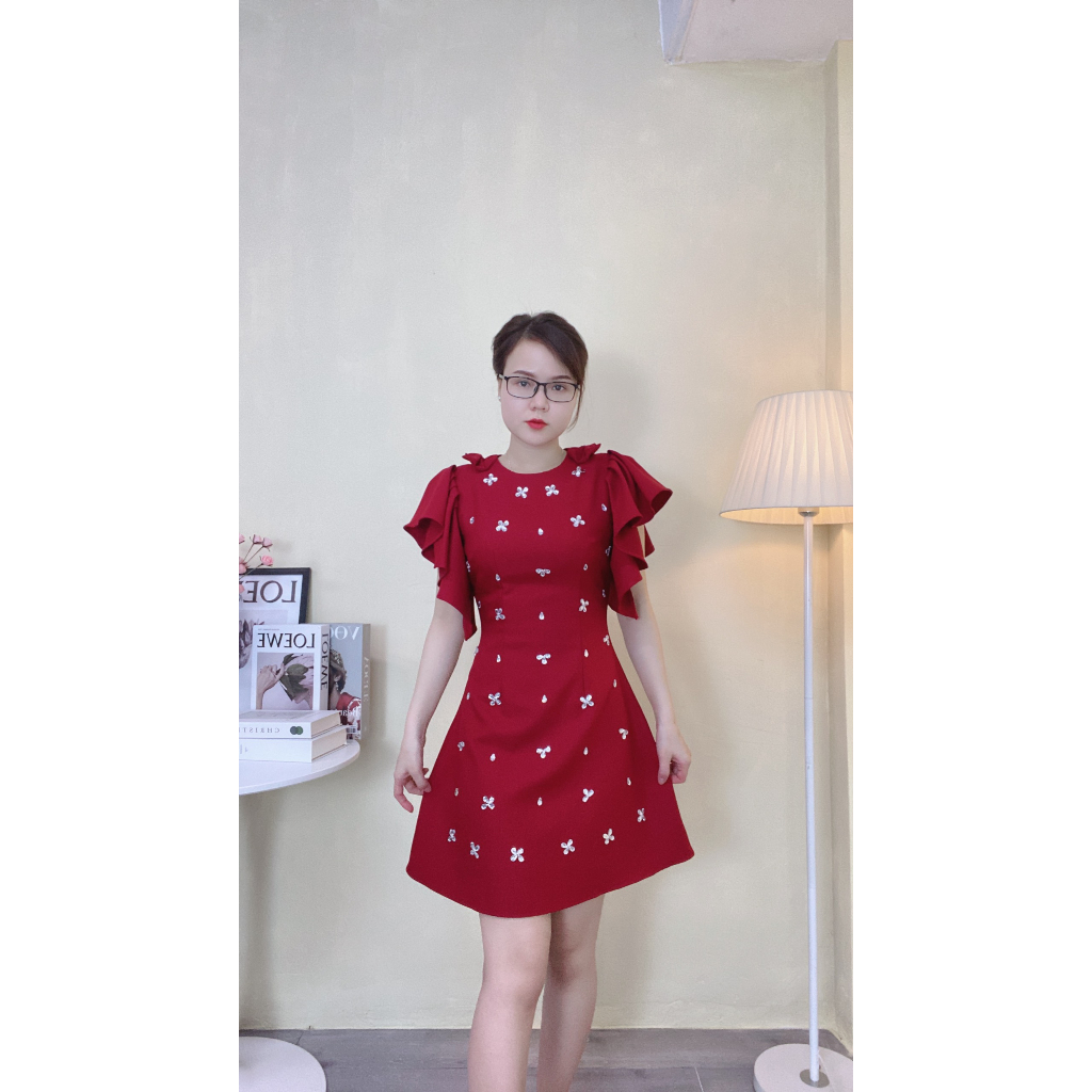 Váy dự tiệc cánh tiên đính đá 3 màu thời trang - Lari shop