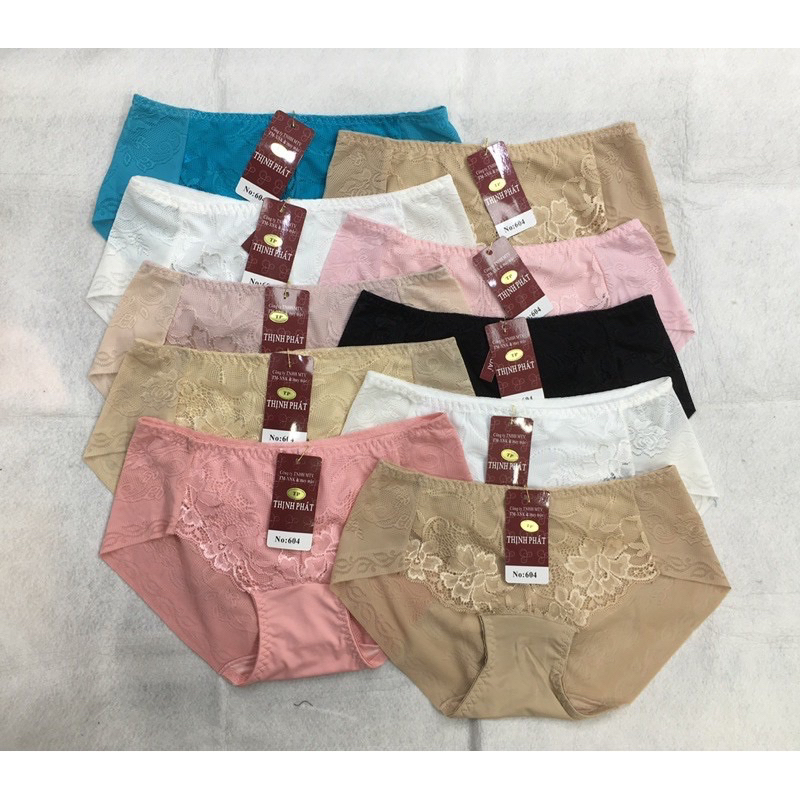 10 Quần lót nữ vải su ép phối ren (604) HT hiệu Thịnh Phát.
