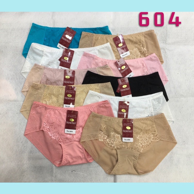 10 Quần lót nữ vải su ép phối ren (604) HT hiệu Thịnh Phát.
