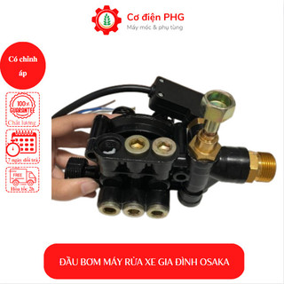 Cụm đầu bơm máy rửa xe gia đình có chỉnh áp: Zukui, Boss, Osaka, Forman,...