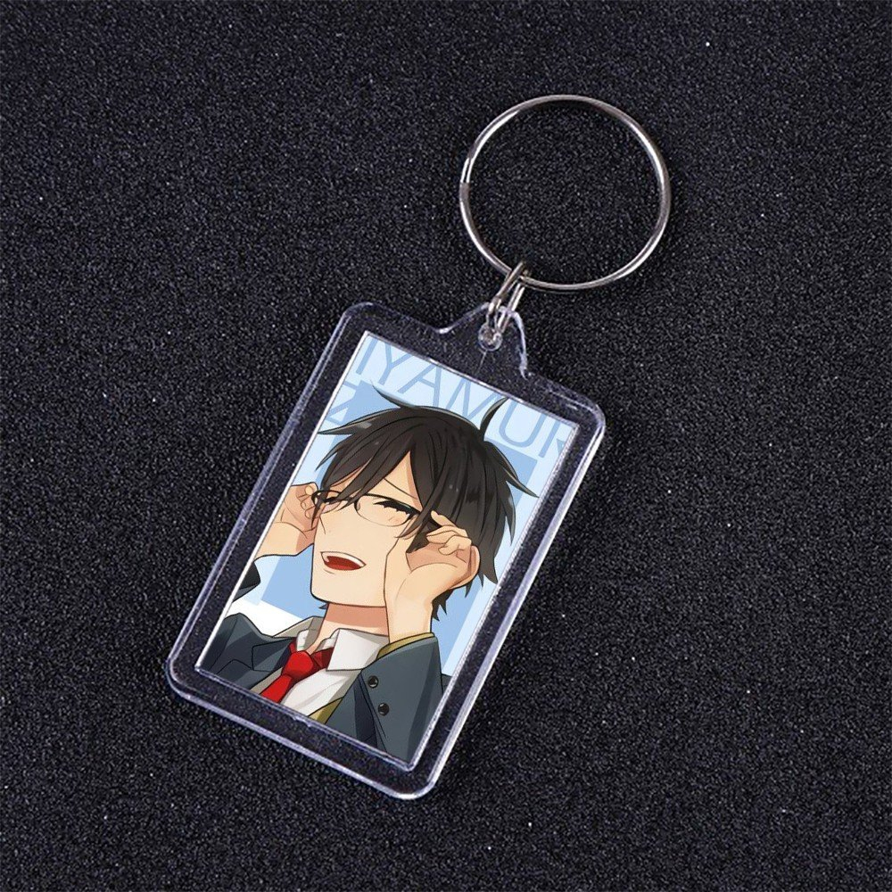 Móc khóa mica IN HÌNH HORIMIYA ver NỀN MÀU SẮC anime chibi xinh xắn dễ thương