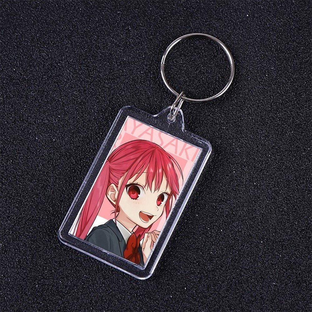 Móc khóa mica IN HÌNH HORIMIYA ver NỀN MÀU SẮC anime chibi xinh xắn dễ thương