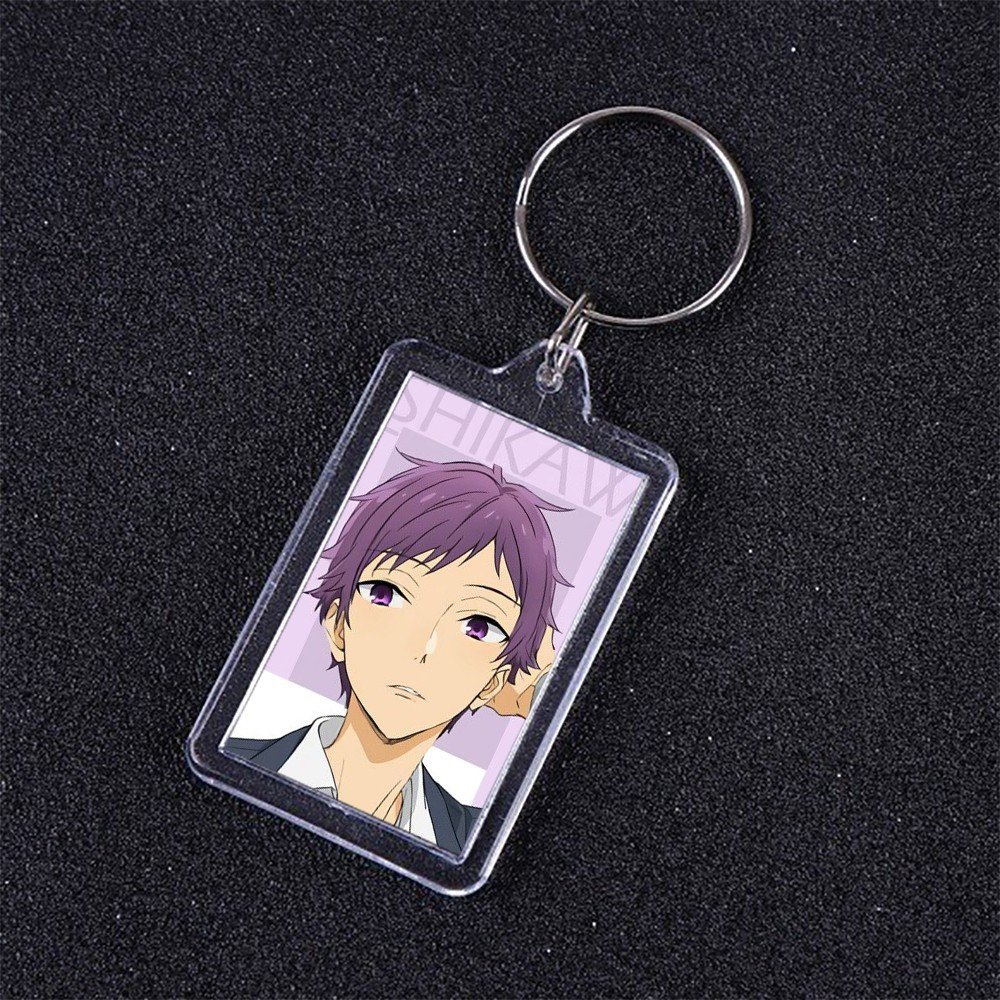 Móc khóa mica IN HÌNH HORIMIYA ver NỀN MÀU SẮC anime chibi xinh xắn dễ thương