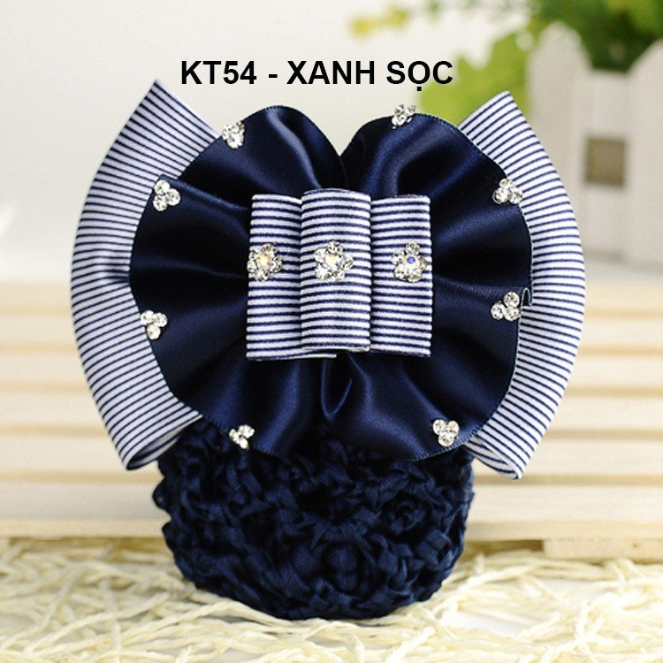 GOTI Kẹp Tóc Búi Lưới Hình Nơ Phối Ren Nhủ Nhụy Hoa Nhỏ Xinh Xắn Cho Nữ Công Sở, Y Tá KT51 KT52 KT53 KT54 KT39 KT40 KT38