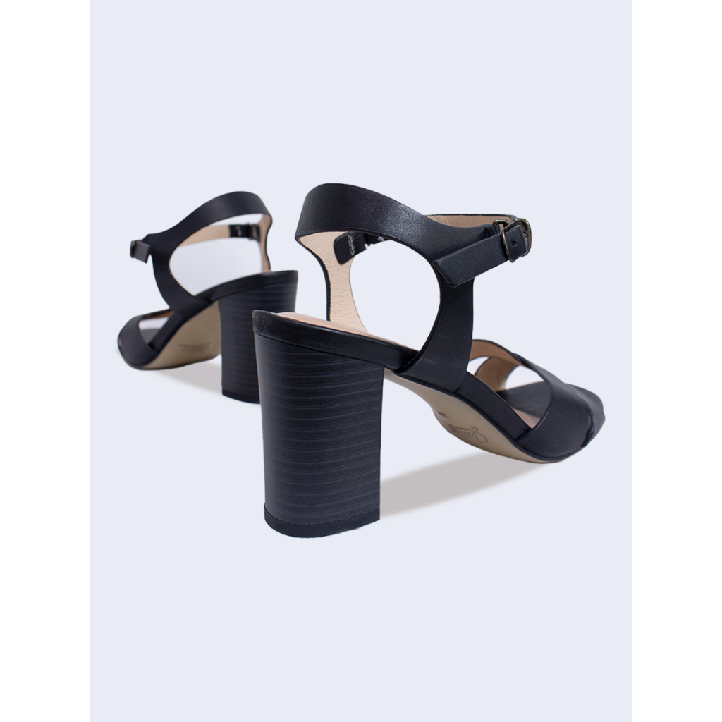 Giày Sandal nữ gót trụ 7cm da thật quai chéo SD03 - SALSA