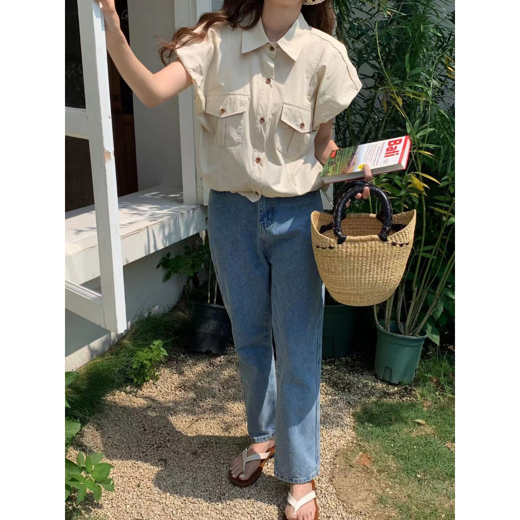 AP1157-ÁO SM DÁNG CROP 2 TÚI TRƯỚC GẤU BO CHUN2156 iu