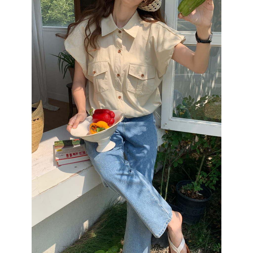 AP1157-ÁO SM DÁNG CROP 2 TÚI TRƯỚC GẤU BO CHUN2156 iu