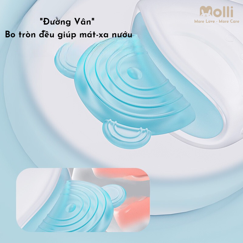 Gặm nướu hình gấu 2in1 silicon Molli - không mùi, không BPA - an toàn cho bé