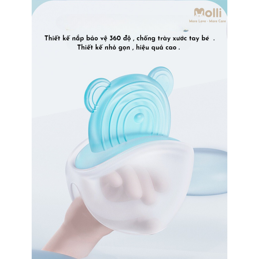 Gặm nướu hình gấu 2in1 silicon Molli - không mùi, không BPA - an toàn cho bé