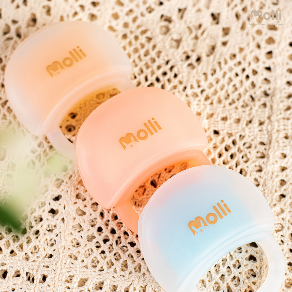 Gặm nướu hình gấu 2in1 silicon Molli - không mùi, không BPA - an toàn cho bé