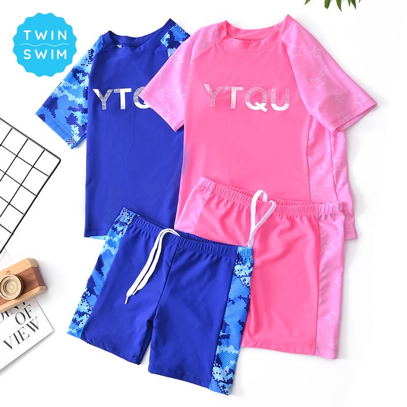 Bộ Đồ Bơi Bé Trai Bé Gái Twin YTQU Size Lớn, Áo Bơi Mẫu Unisex Cho Nam &amp; Nữ, Chất Liệu Vải Cao Cấp Co Giản Tốt