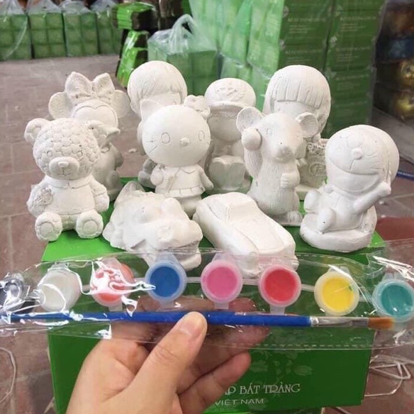 SÉT 10 TƯỢNG TÔ CHO BÉ KÈM MÀU_CỌ VẼ,NHIỀU MẪU KHÁC NHAU