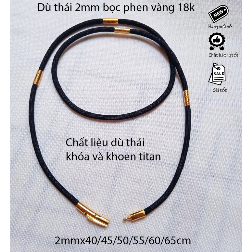 Dây Chuyền Dù Thái Vòng Cổ Nam Nữ Khóa Titan Cao Cấp 2mm*dài tùy chọn