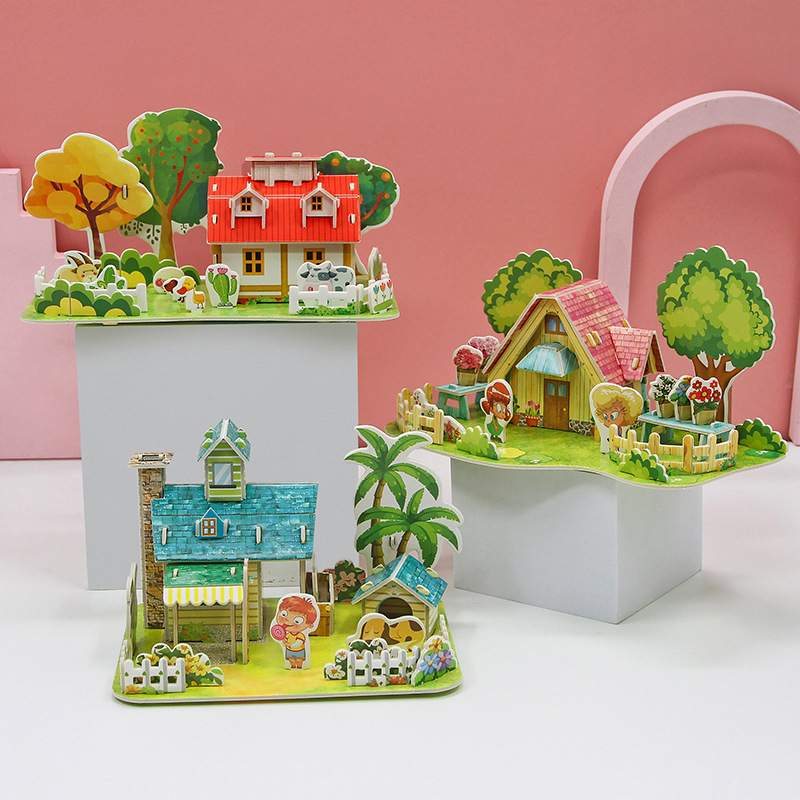 Bộ lắp ghép mô hình 3D bằng giấy hình lâu đài cho bé lovelyhouse LAPGHEPGIAY155