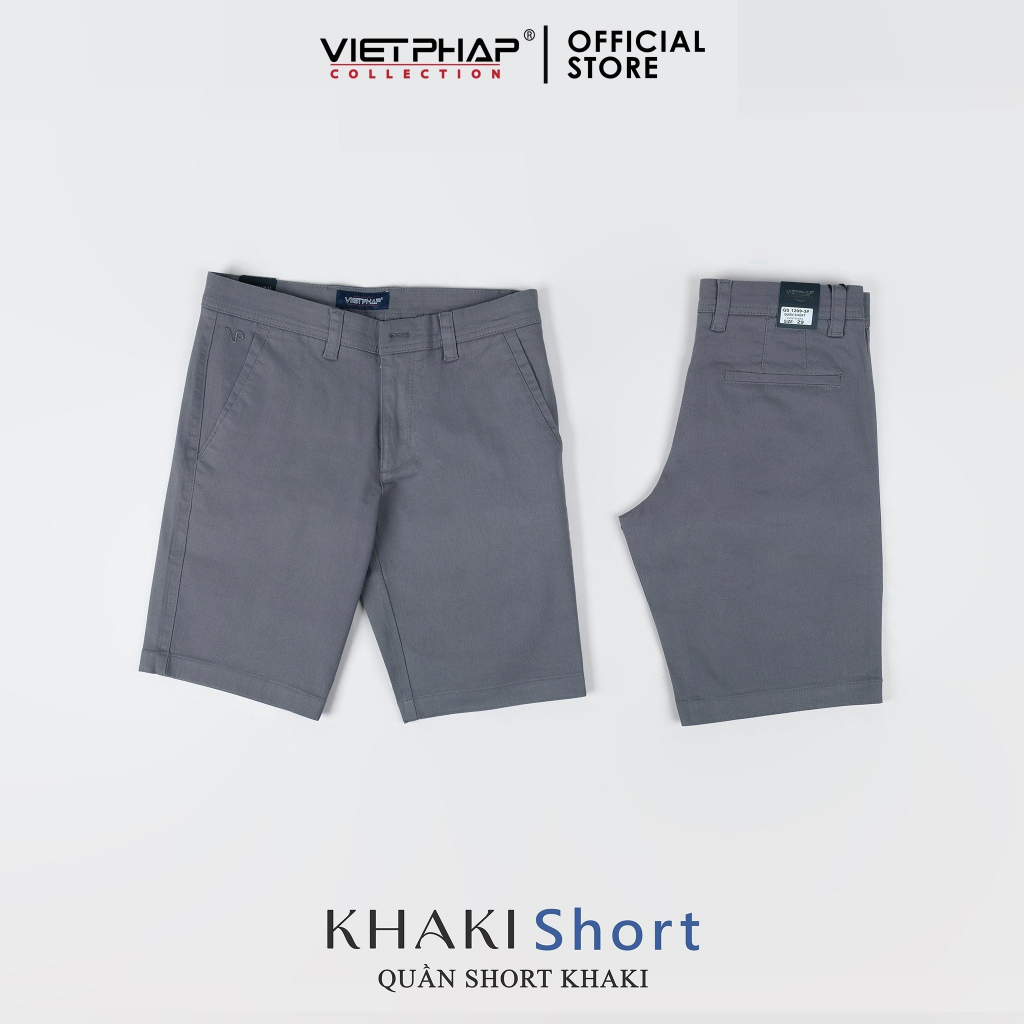 Quần Short Kaki VIỆT PHÁP/ Form Basic/ Thêu logo sườn, chất liệu cao cấp 1209