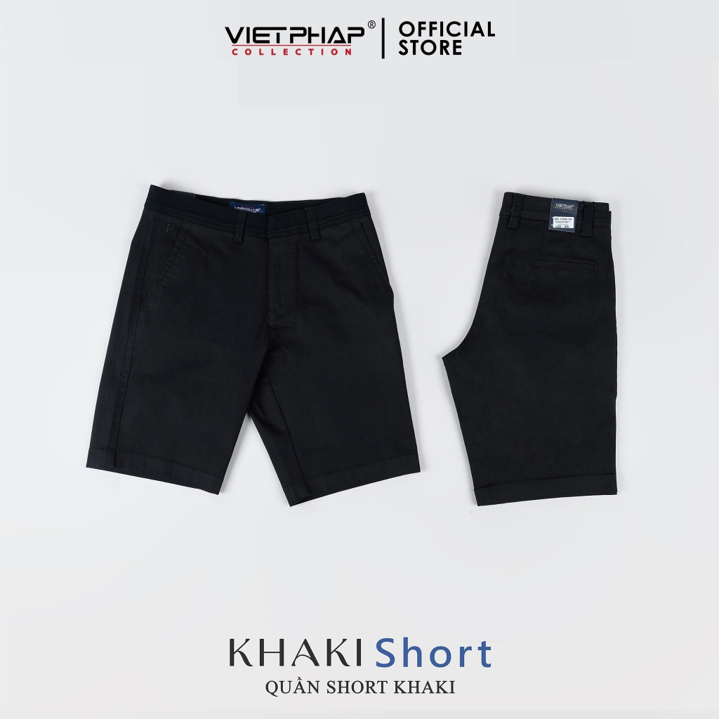 Quần Short Kaki VIỆT PHÁP/ Form Basic/ Thêu logo sườn, chất liệu cao cấp 1209