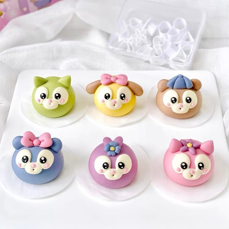 Khuôn làm bánh, tạo hình bánh bao,Bộ khuôn tạo hình chi tiết tạo hình cáo, thỏ, chó, mèo,khuôn tạo hình đất nặn.