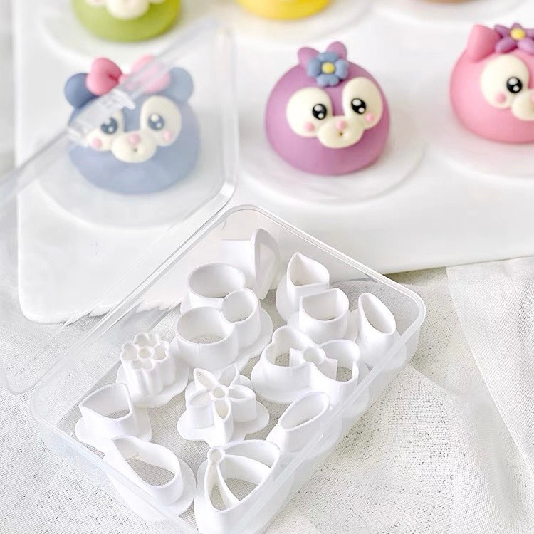 Khuôn làm bánh, tạo hình bánh bao,Bộ khuôn tạo hình chi tiết tạo hình cáo, thỏ, chó, mèo,khuôn tạo hình đất nặn.