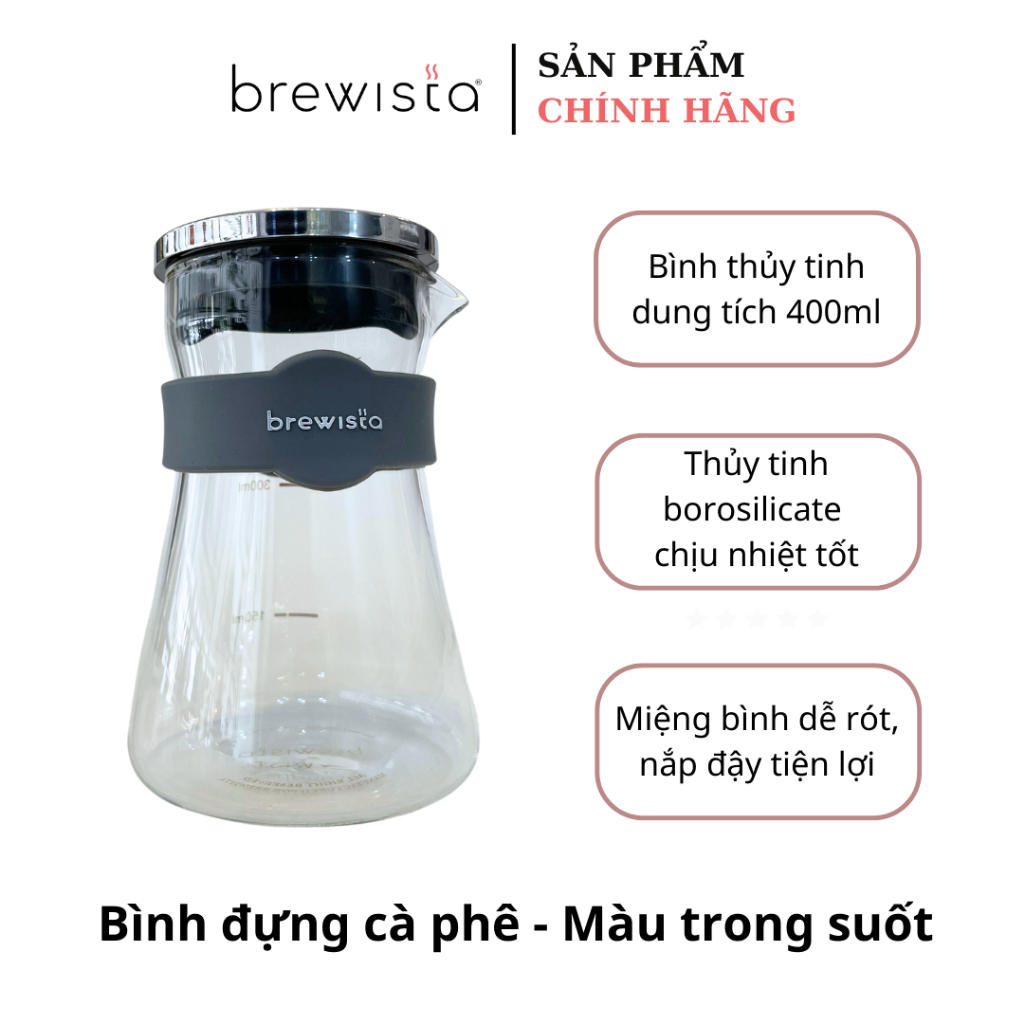 Bình server pha cà phê thủy tinh Brewista Màu trong suốt