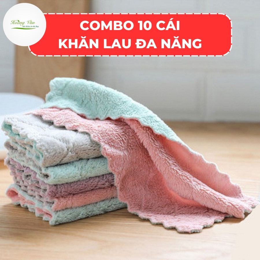 Combo 10 cái Khăn lau đa năng vải mịn thấm hút tốt