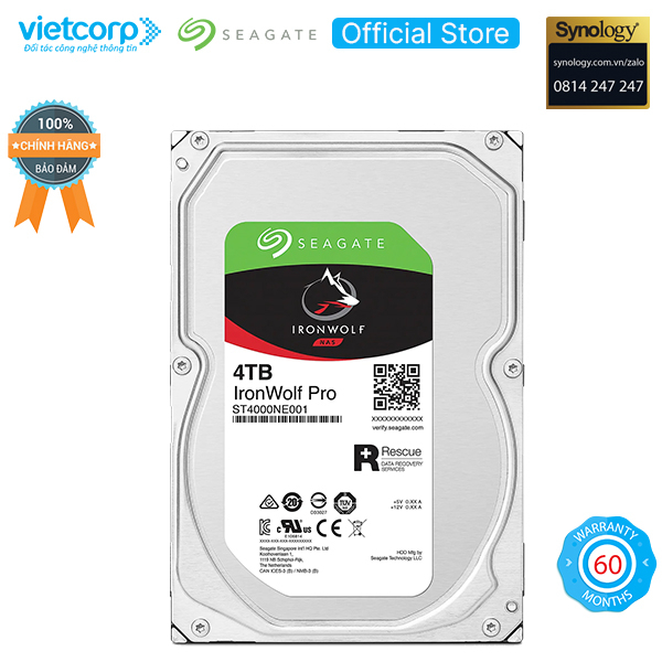 Ổ cứng HDD Seagate IronWolf Pro 4TB ST4000NE001 - Hàng Chính Hãng